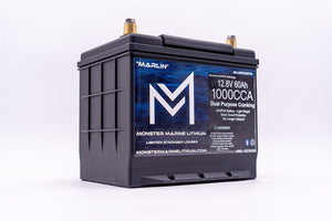 1000CCA 12V 60Ah Dual Purpose Cranking Lithium Battery - BLUETOOTH - MML-12CR60B