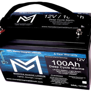 12v 100Ah Bluetooth Deep Cycle Lithium Marine Battery