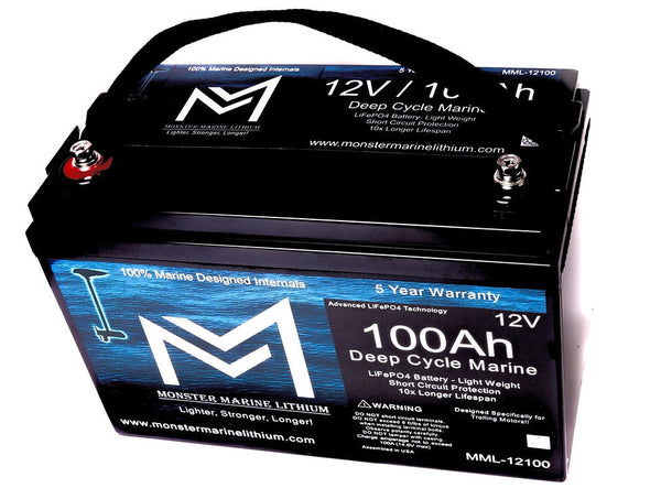 12v 100Ah Bluetooth Deep Cycle Lithium Marine Battery