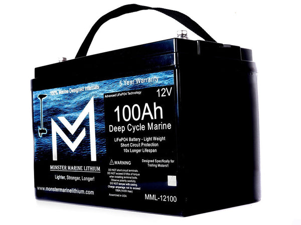 12v 100Ah Bluetooth Deep Cycle Lithium Marine Battery