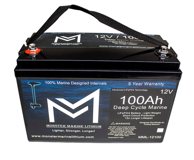 12v 100Ah Bluetooth Deep Cycle Lithium Marine Battery