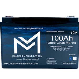 12v 100Ah Bluetooth Deep Cycle Lithium Marine Battery Group 31 - 12V Batteries