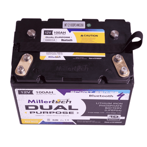12V 100AH Dual Purpose Starting Battery w/ Bluetooth Group Size 24 - Lithium Battery