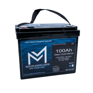 12v 100Ah Slim Series Bluetooth Deep Cycle Lithium Marine Battery Group 24 - 12V Batteries