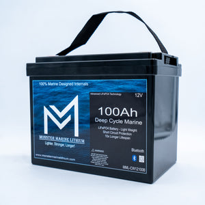12v 100Ah Slim Series Bluetooth Deep Cycle Lithium Marine Battery Group 24 - 12V Batteries