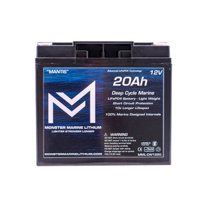 12v 20Ah Deep Cycle Lithium Marine Battery ’MANTIS’ - 12V Batteries