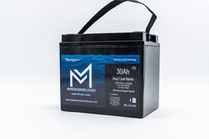 12v 30Ah Deep Cycle Lithium Marine Battery ’Badger’ - Bluetooth - MML-1230B - 12V Batteries