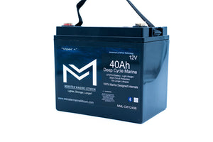 12v 40Ah Deep Cycle Lithium Marine Battery ’Viper’ - Bluetooth - MML-CW1240B - 12V Batteries