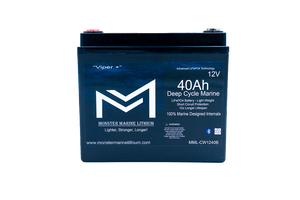 12v 40Ah Deep Cycle Lithium Marine Battery ’Viper’ - Bluetooth - MML-CW1240B - 12V Batteries