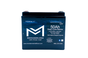 12v 50Ah Deep Cycle Lithium Marine Battery ’Hyena’ - Bluetooth - MML-CW1250B - 12V Batteries