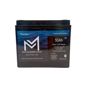 12v 50Ah Deep Cycle Lithium Marine Battery ’Hyena’ - MML-CW1250 - 12V Batteries