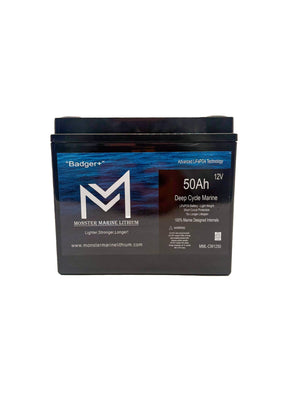 12v 50Ah Deep Cycle Lithium Marine Battery ’Hyena’ - MML-CW1250 - 12V Batteries