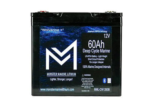 12v 60Ah Deep Cycle Lithium Marine Battery ’Wolverine’