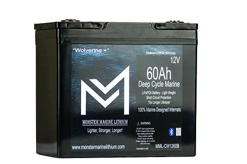 12v 60Ah Deep Cycle Lithium Marine Battery ’Wolverine’