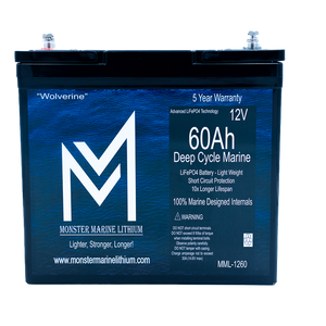 12v 60Ah Deep Cycle Lithium Marine Battery ’Wolverine’ - MML-1260 - 12V Batteries