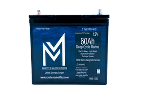 12v 60Ah Deep Cycle Lithium Marine Battery ’Wolverine’ - MML-1260 - 12V Batteries