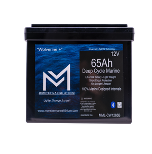 12v 65Ah Deep Cycle Lithium Marine Battery ’Wolverine’ - Bluetooth - MML-1265B - 12V Batteries