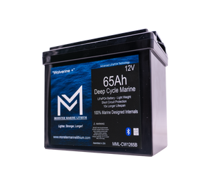 12v 65Ah Deep Cycle Lithium Marine Battery ’Wolverine’ - Bluetooth - MML-1265B - 12V Batteries