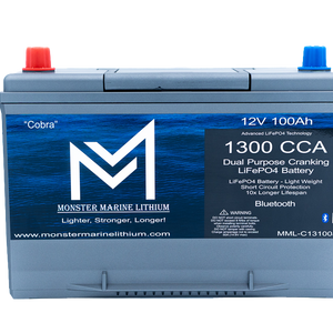 1300CCA 100Ah Dual Purpose Cranking Lithium “Cobra” - Bluetooth - MML-C12V13JB