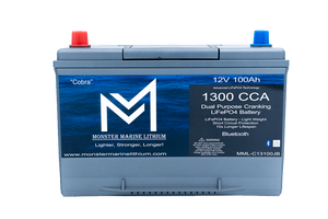 1300CCA 100Ah Dual Purpose Cranking Lithium “Cobra” - Bluetooth - MML-C12V13JB