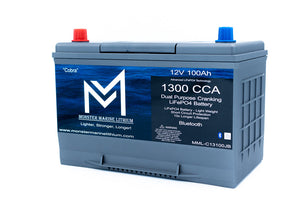 1300CCA 100Ah Dual Purpose Cranking Lithium “Cobra” - Bluetooth - MML-C12V13JB