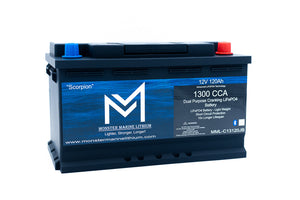 1300CCA 120Ah Dual Purpose Bluetooth Cranking Lithium ’Scorpion’ - Bluetooth - MML-13C120B