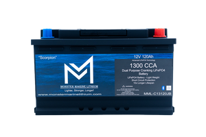 1300CCA 120Ah Dual Purpose Bluetooth Cranking Lithium ’Scorpion’ - Bluetooth - MML-13C120B