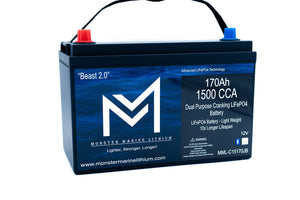 1500 CCA 170AH Dual Purpose Cranking Lithium Beast 2.0 Bluetooth - Cranking Lithium