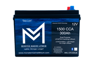 1500 CCA 300AH Dual Purpose Cranking Lithium Bluetooth ’Sea Lion’ - Cranking Lithium