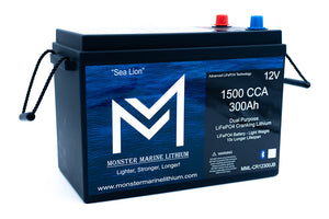 1500 CCA 300AH Dual Purpose Cranking Lithium Bluetooth ’Sea Lion’ - Cranking Lithium