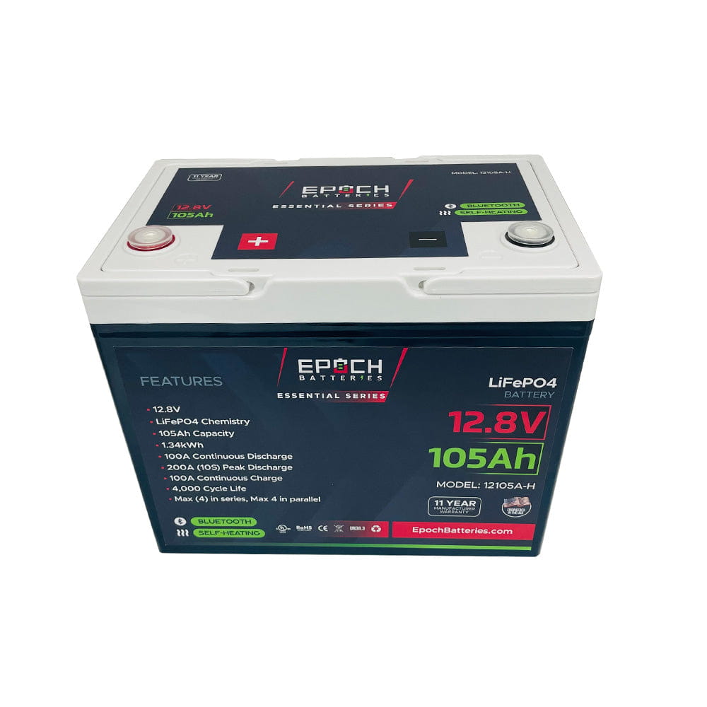 Epoch 12V 105Ah Bluetooth LiFePO4 Heated Battery