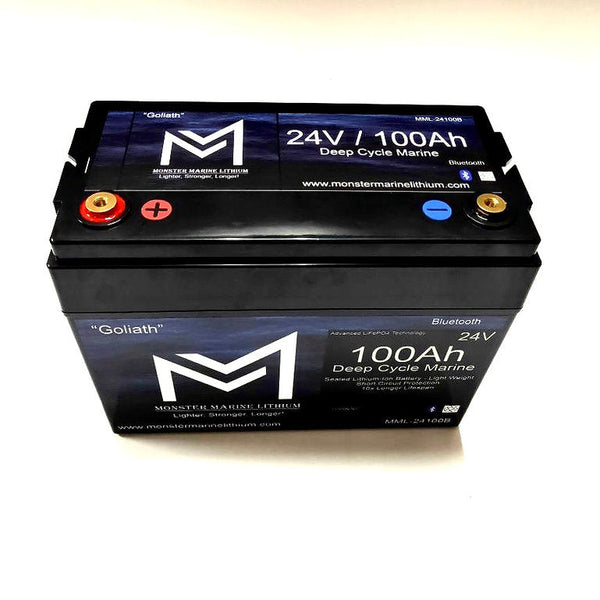 24V 100Ah Lithium Bluetooth Marine Trolling Battery ’Goliath’