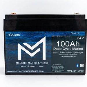 24V 100Ah Lithium Marine Trolling Motor Battery ’Goliath’ - Bluetooth