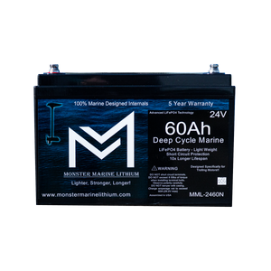 24V 60Ah Lithium Marine Trolling Motor Battery - Bluetooth - 24V Battery