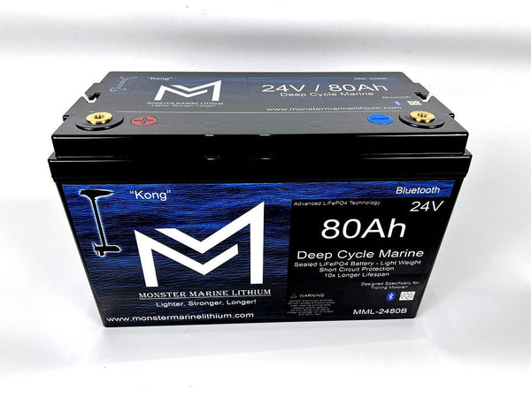 24V 80Ah Lithium Bluetooth Marine Trolling Battery ’Kong’