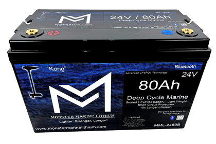 24V 80Ah Lithium Bluetooth Marine Trolling Battery ’Kong’