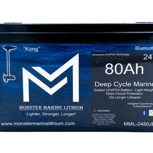 24V 80Ah Lithium Marine Trolling Motor Battery ’Kong’ - Bluetooth - 24V Battery