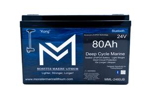 24V 80Ah Lithium Marine Trolling Motor Battery ’Kong’ - Bluetooth - 24V Battery