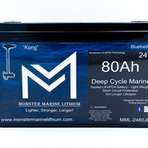 24V 80Ah Lithium Marine Trolling Motor Battery ’Kong’ - Bluetooth - 24V Battery