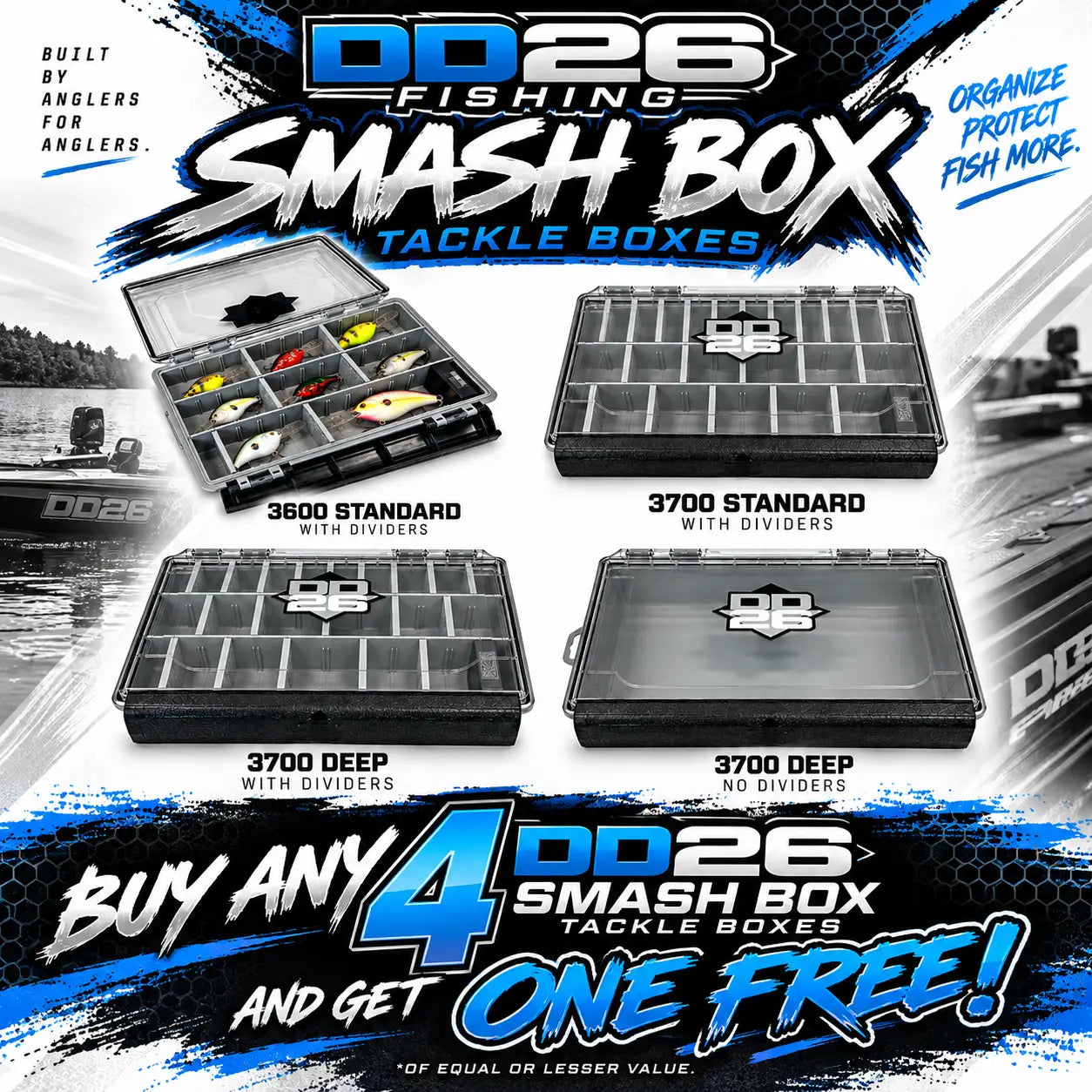 DD26 Fishing Smash Box 3700 Deep with Dividers Tackle Storage
