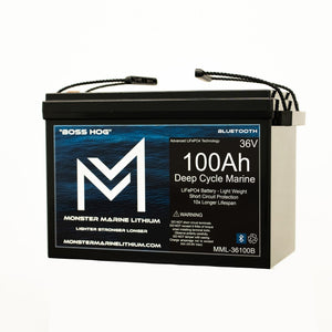 36V 100AH Bluetooth Deep Cycle Lithium Marine Trolling Battery MML-36100B “Boss Hog” - 36V Battery