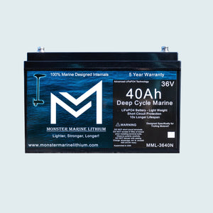 36V 40AH Bluetooth Deep Cycle Lithium Marine Trolling Battery MML-3640B - 36V Battery