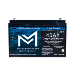 36V 40AH Bluetooth Deep Cycle Lithium Marine Trolling Battery MML-3640B - 36V Battery