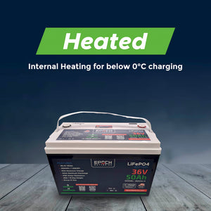 36V 50Ah - Group 31 - Bluetooth Heating IP54 Waterproof - Deep Cycle Lithium Battery