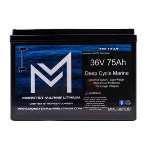 36V 75Ah Bluetooth Lithium Trolling Battery MML-CW3675B ’Titan’ - 36V Battery