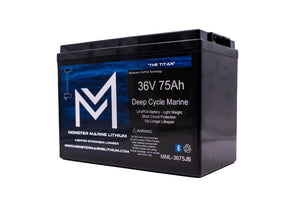 36V 75Ah Bluetooth Lithium Trolling Battery MML-CW3675B ’Titan’ - 36V Battery
