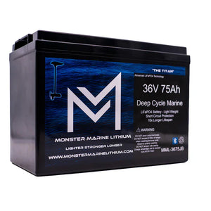 36V 75Ah Bluetooth Lithium Trolling Battery MML-CW3675B ’Titan’ - Lithium Battery