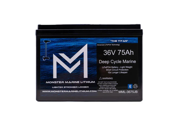 36V 75Ah Bluetooth Lithium Trolling Battery MML-CW3675B ’Titan’ - Lithium Battery