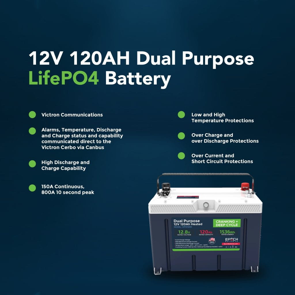 Epoch 12V 120Ah Cranking Deep Cycle Lithium Battery