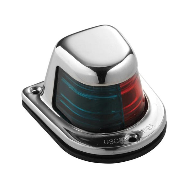 Attwood 1-Mile Deck Mount Bi-Color Red/Green Combo Sidelight - 12V - Stainless Steel Housing [66318-7] - Navigation